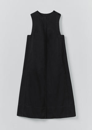 Washed Black Denim Workwear Dress | Carbon Black