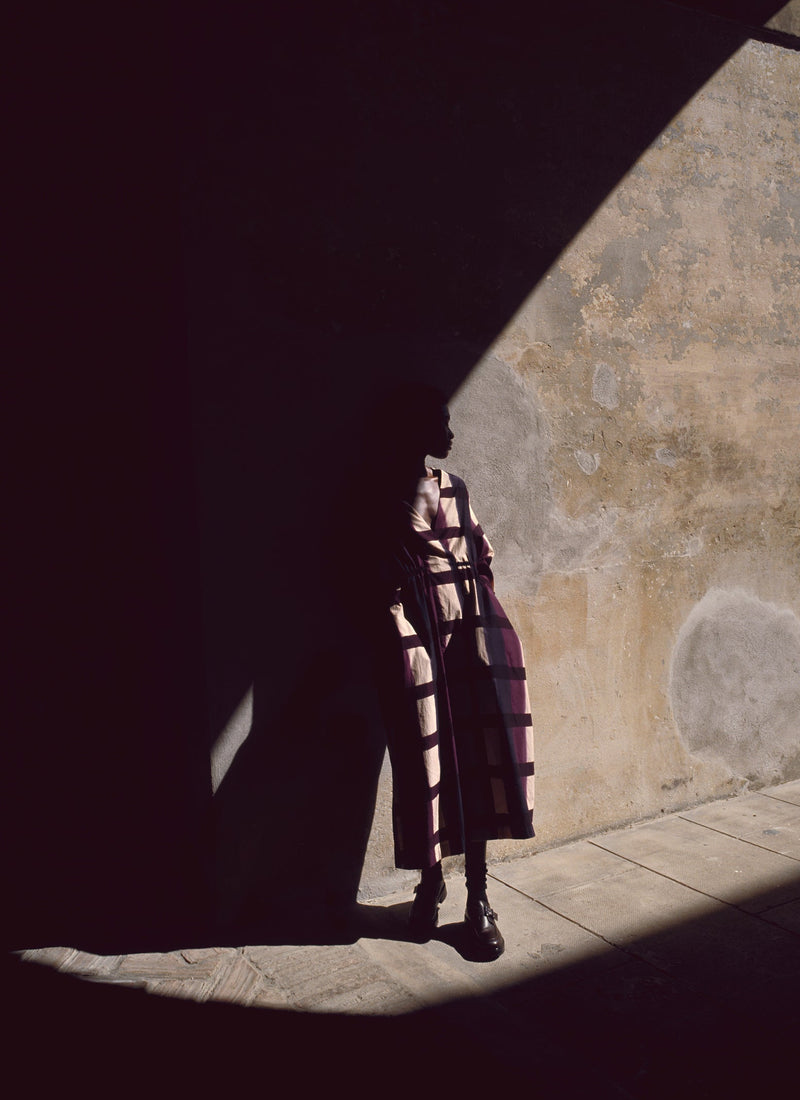 Shadow Still Print Cotton Silk Dress | Cassis