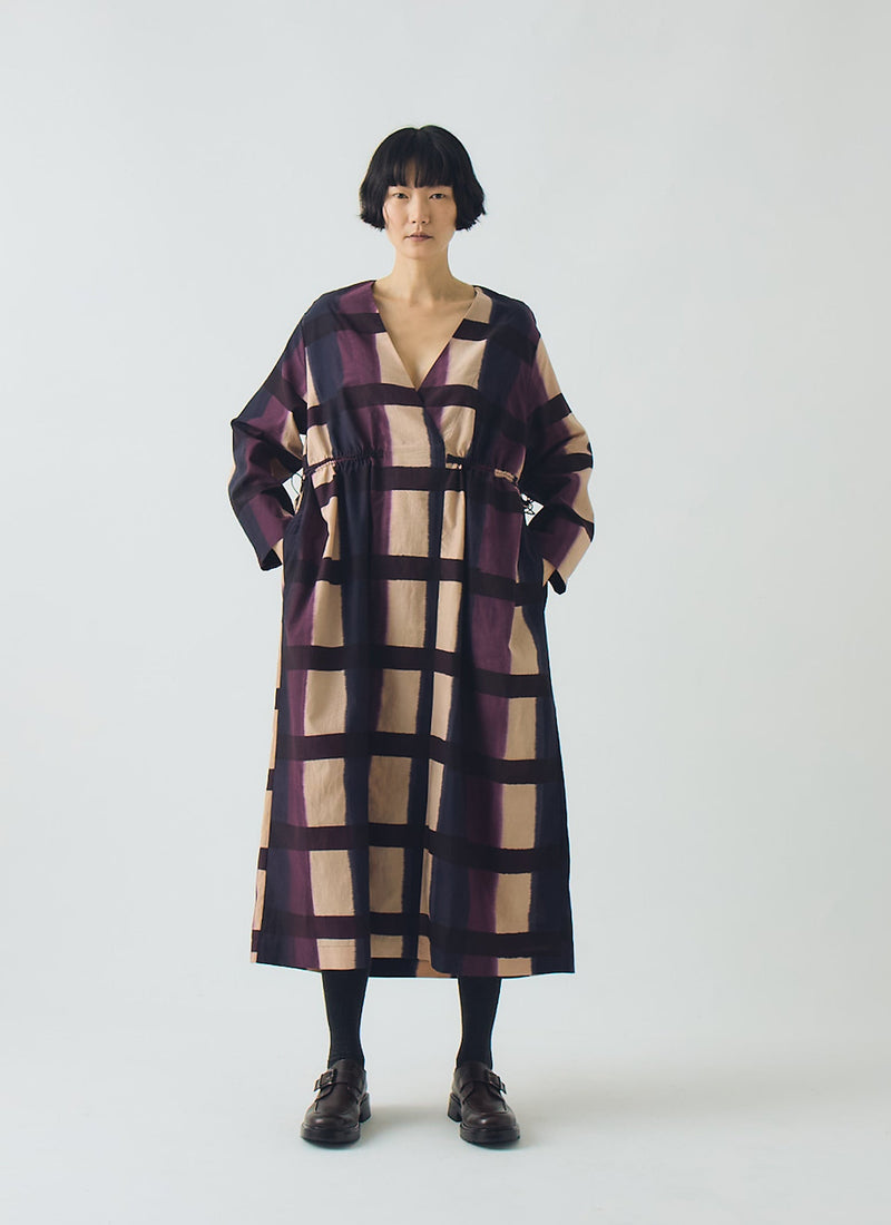 Shadow Still Print Cotton Silk Dress | Cassis