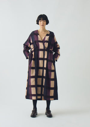 Shadow Still Print Cotton Silk Dress | Cassis
