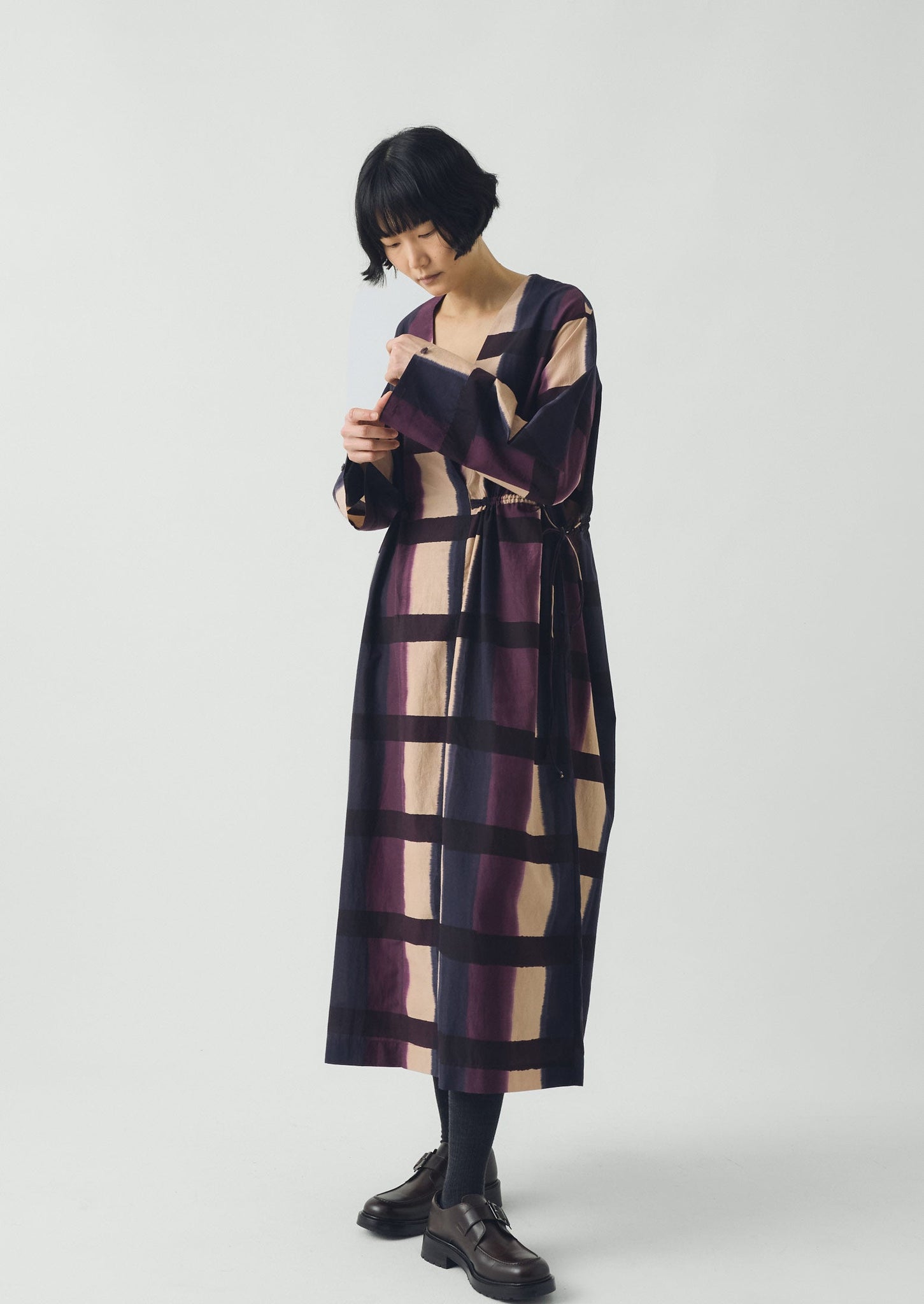Shadow Still Print Cotton Silk Dress | Cassis