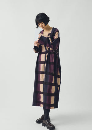 Shadow Still Print Cotton Silk Dress | Cassis
