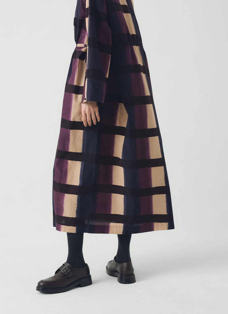 Shadow Still Print Cotton Silk Dress | Cassis