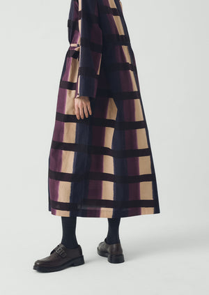 Shadow Still Print Cotton Silk Dress | Cassis