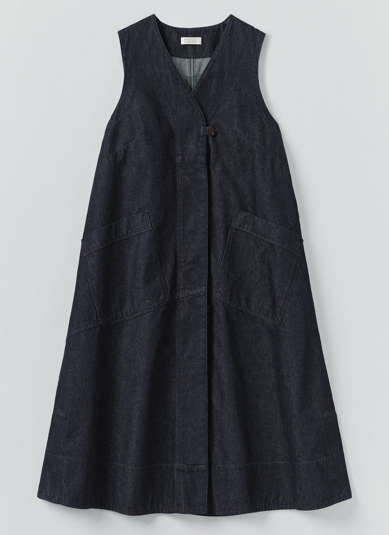 A Line Denim Tunic Dress | Indigo