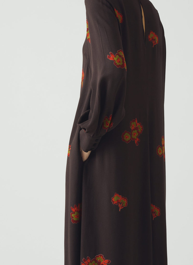 Vespertine Floral Print Column Dress | Slate