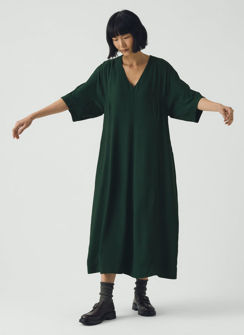Satin Back Crepe Dress | Oil