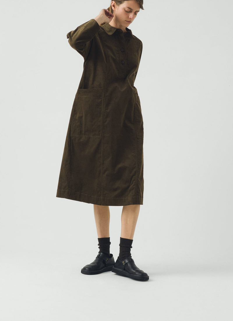 Cord Tunic Dress | Tent Green
