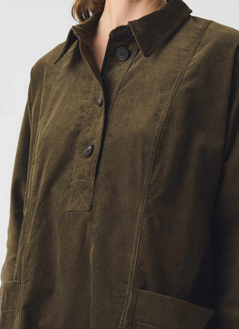 Cord Tunic Dress | Tent Green