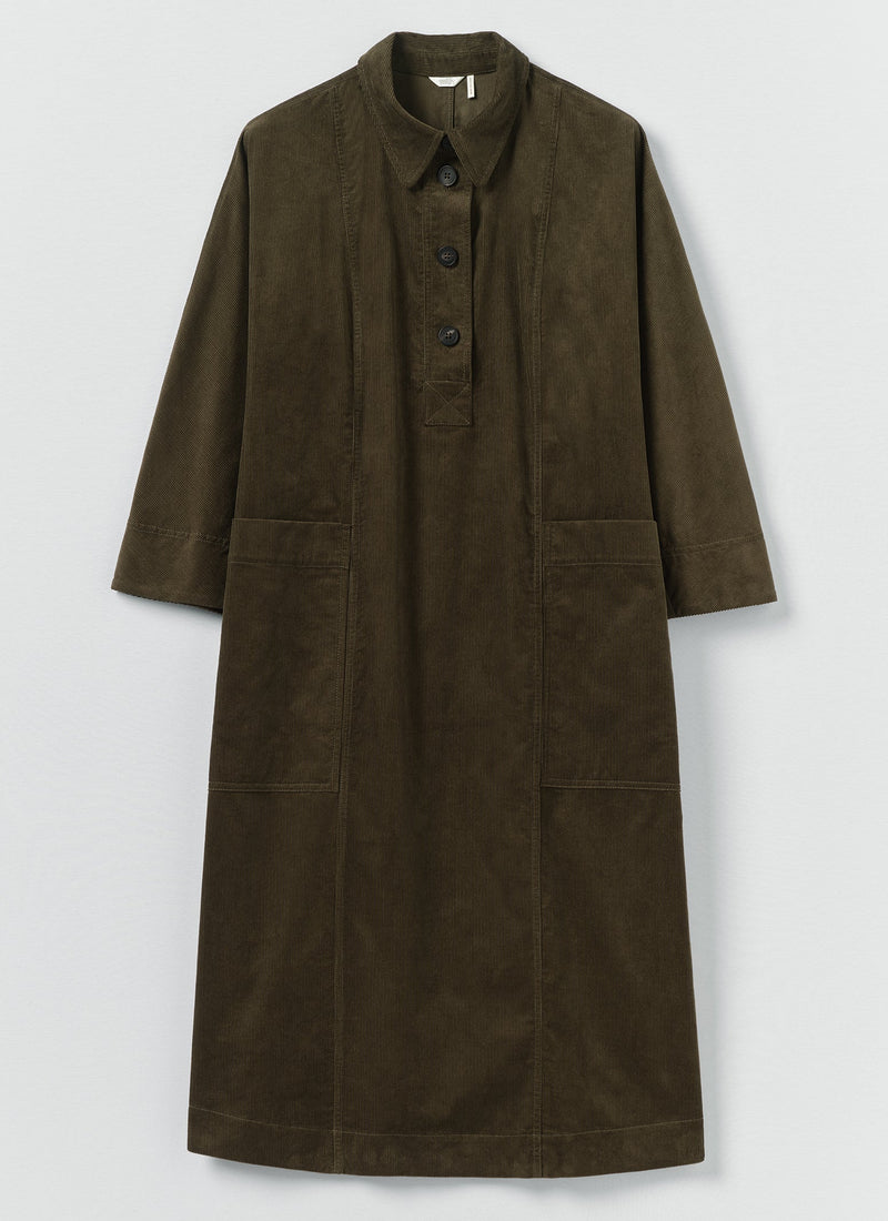 Cord Tunic Dress | Tent Green