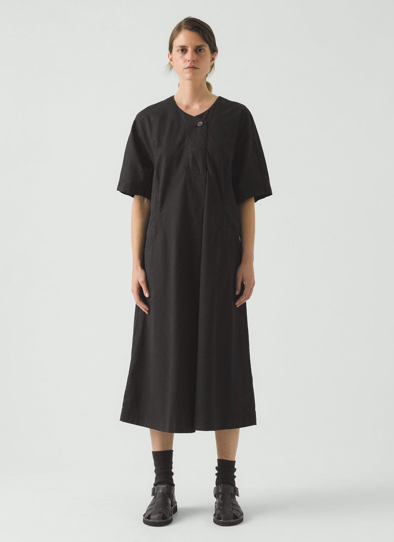 Tie Waist Cotton Twill Dress | Slate