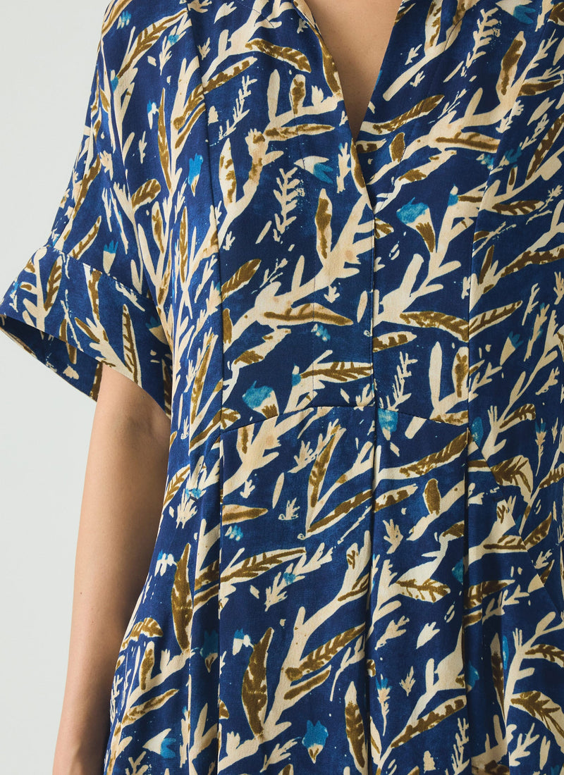 Bryn Herb Print Dress | Brilliant Blue