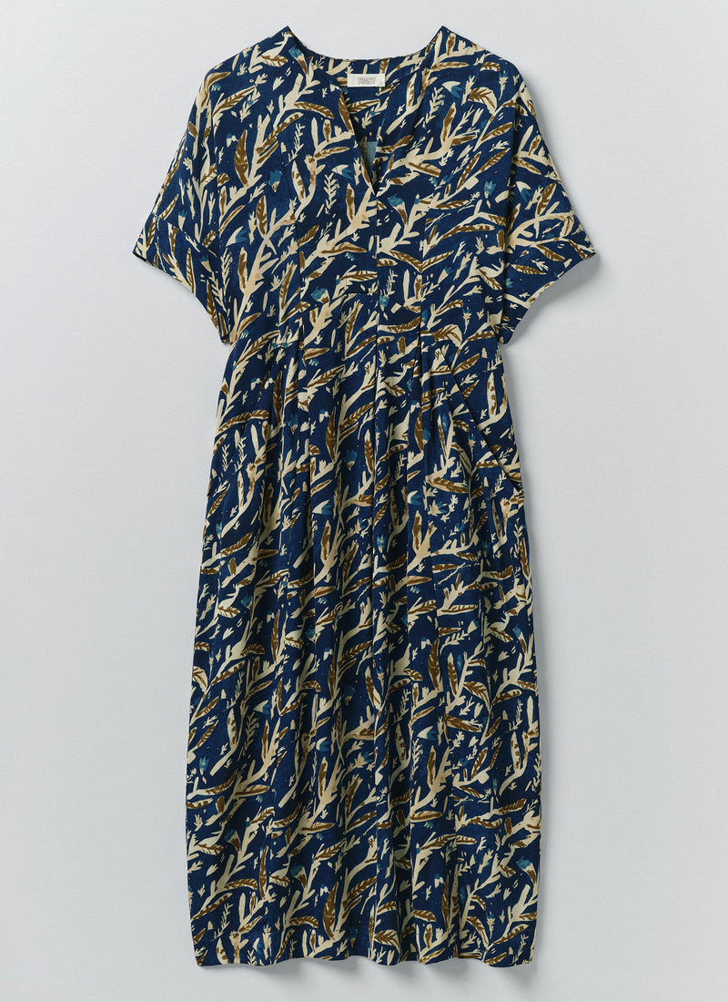 Bryn Herb Print Dress | Brilliant Blue