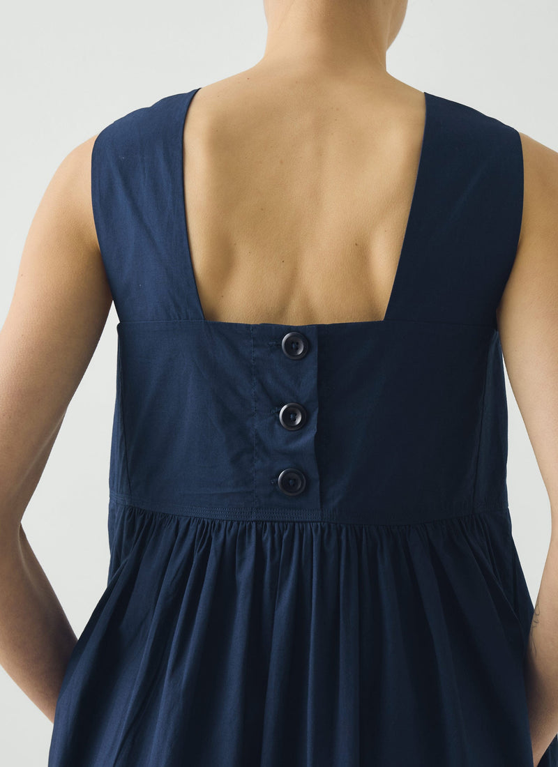 Emma Carlow Tree of Life Print Poplin Dress | Indigo Blue