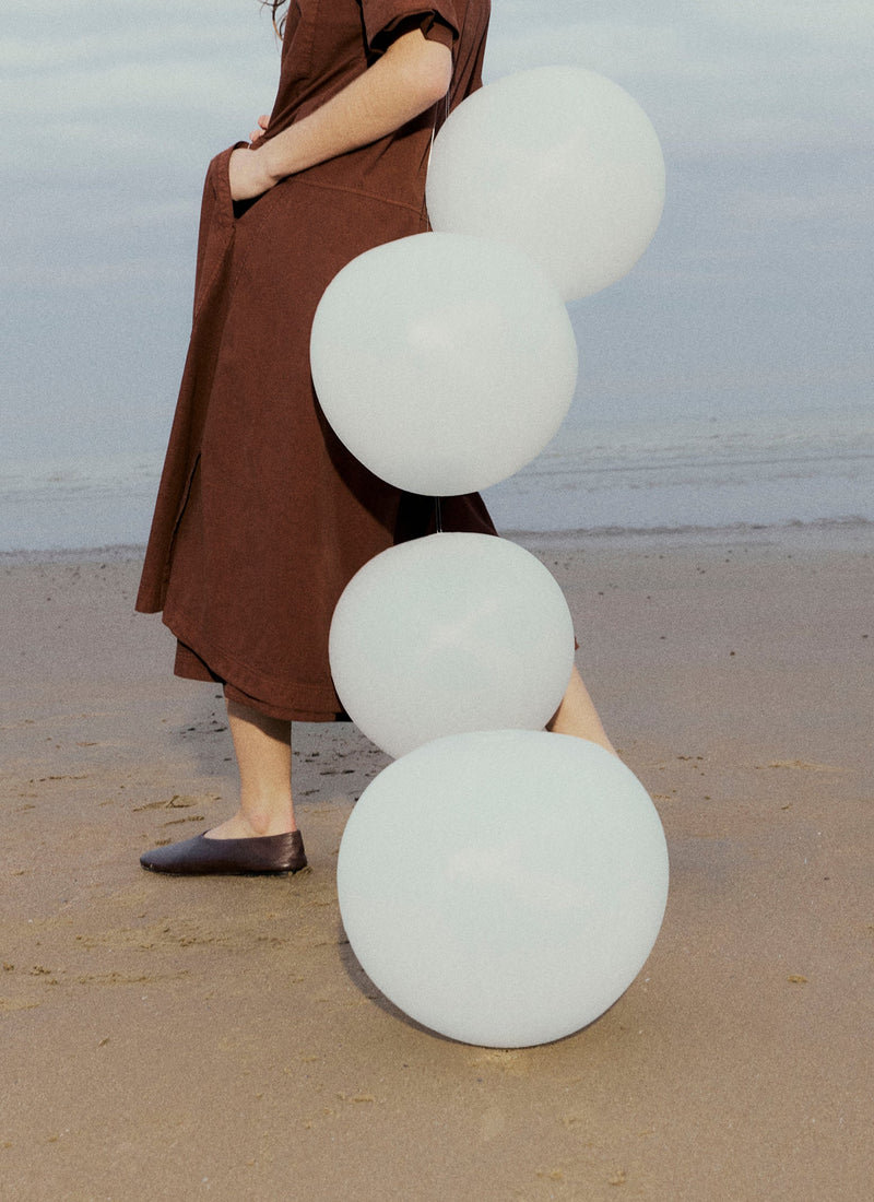 Cotton Linen Poplin Shirt Dress | Brown Ochre