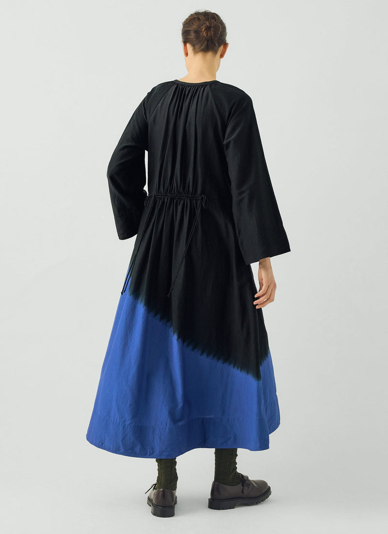 Tie Dye Cotton Silk Dress | Brilliant Blue