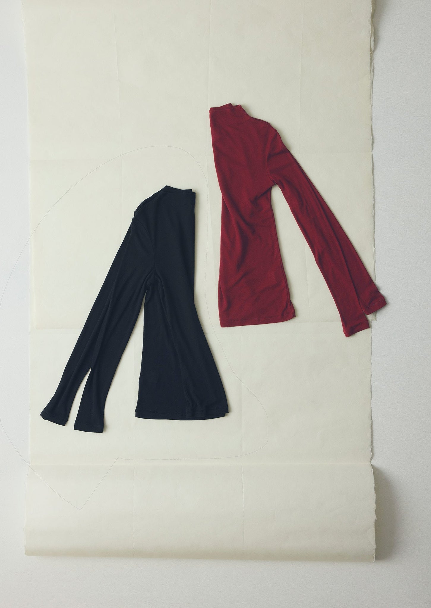 Aster High Neck Wool Lyocell Tee | Claret