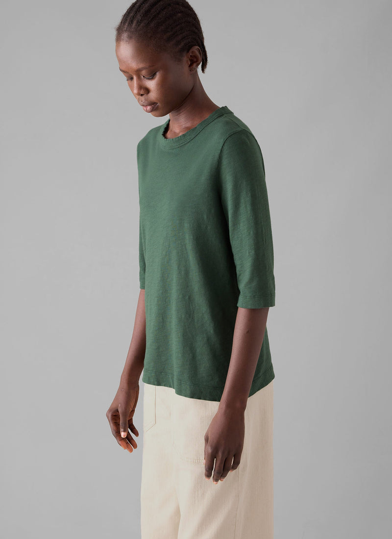 Cleo Garment Dyed Organic Cotton Tee | Marble Green