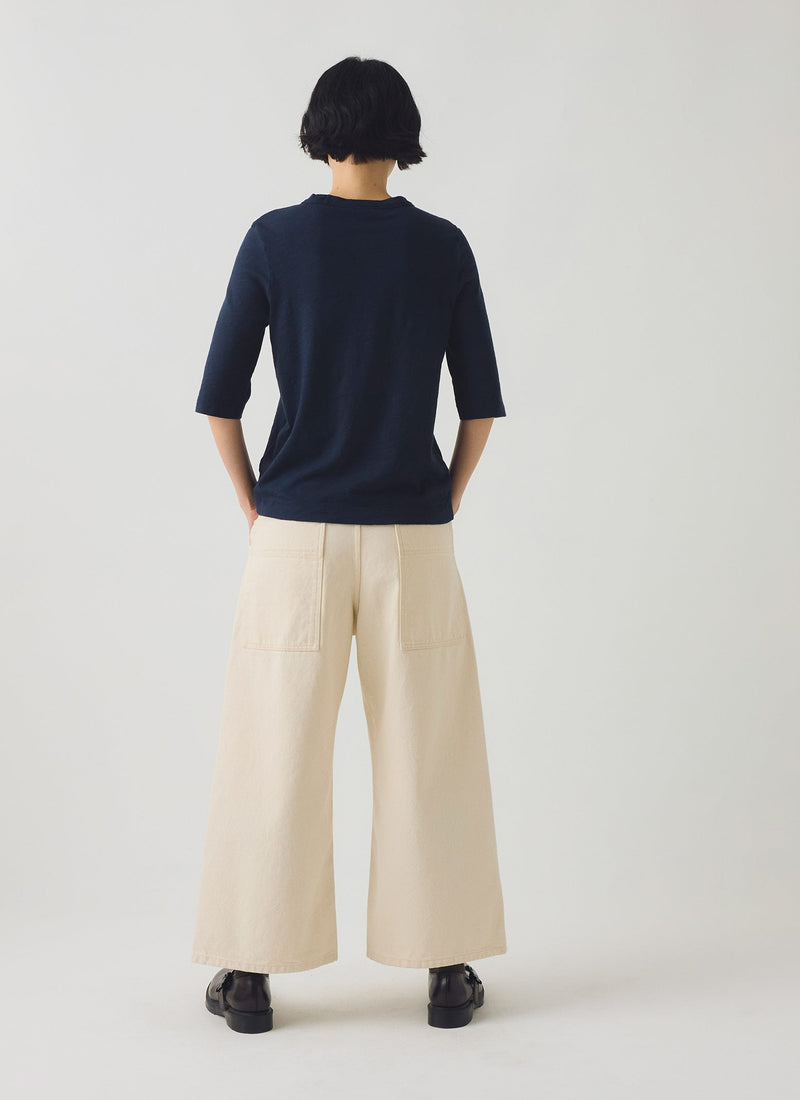 Cleo Garment Dyed Organic Cotton Tee | Indigo