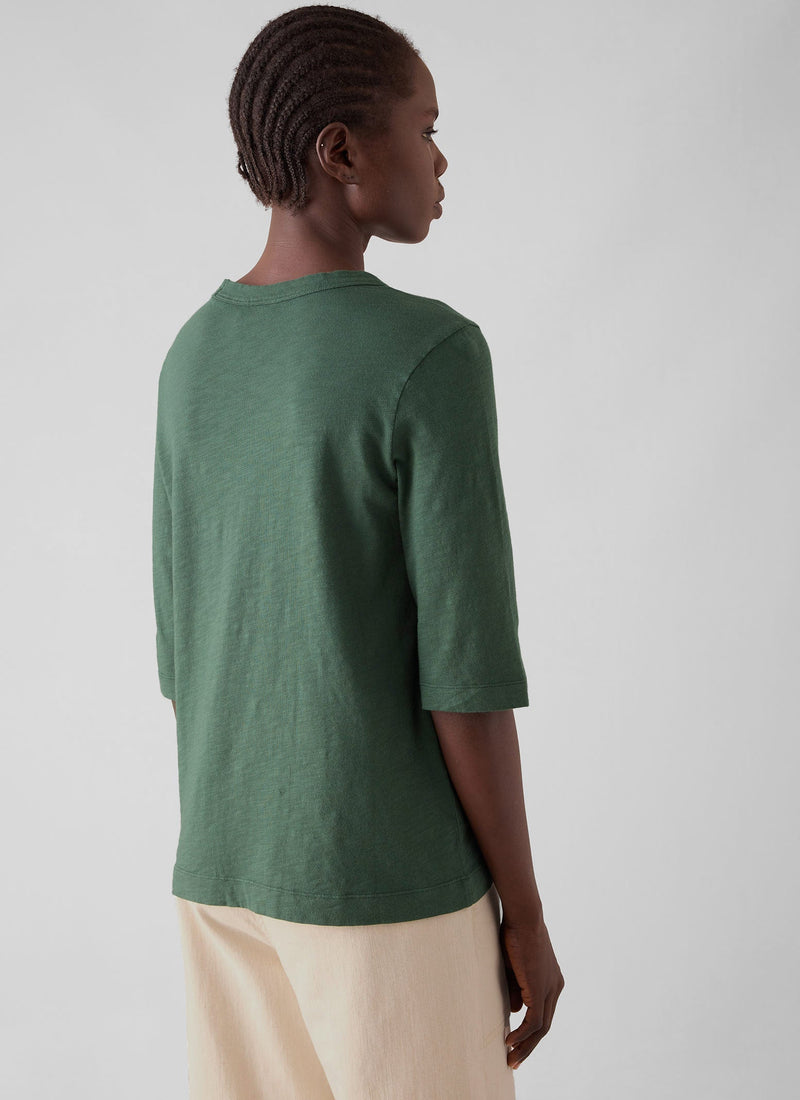 Cleo Garment Dyed Organic Cotton Tee | Marble Green