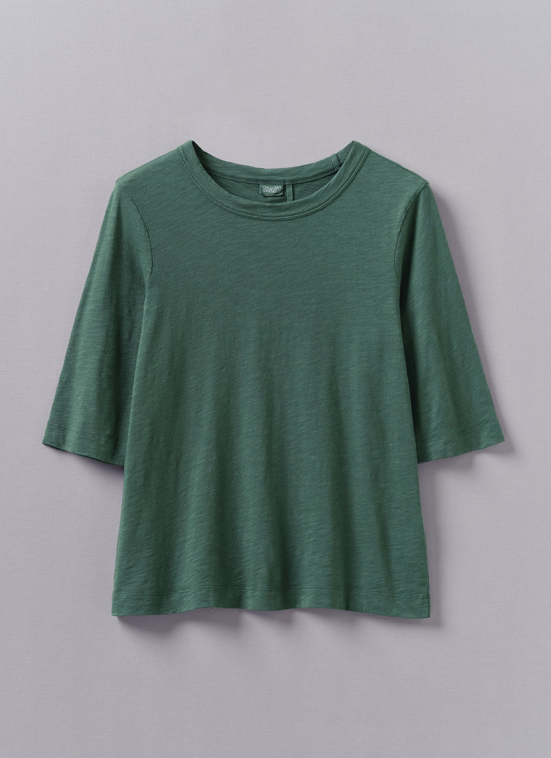 Cleo Garment Dyed Organic Cotton Tee | Marble Green