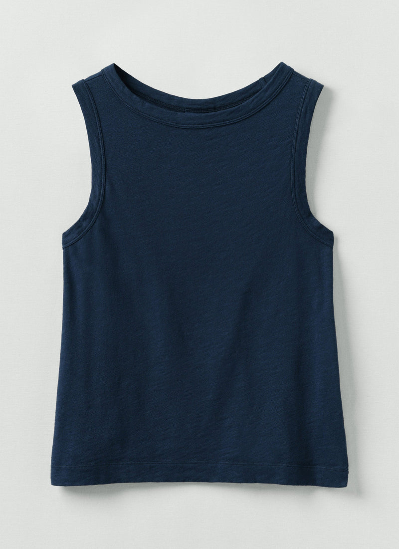 Sian Garment Dyed Organic Cotton Tank Top | Duffle Blue