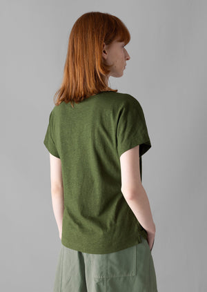 Crew Neck Cotton Hemp Tee | Propagator Green