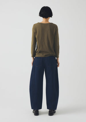 Lia Garment Dyed Boat Neck Tee | Olive