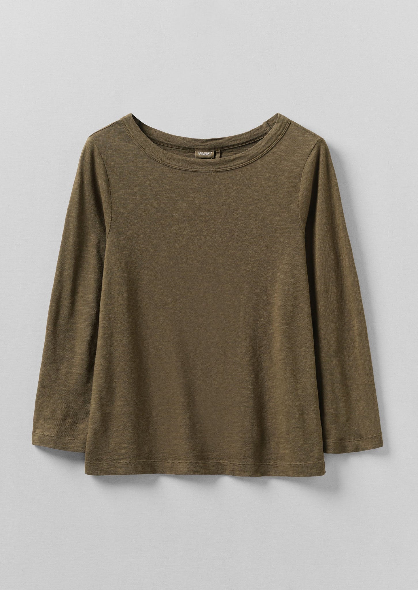 Lia Garment Dyed Boat Neck Tee | Olive