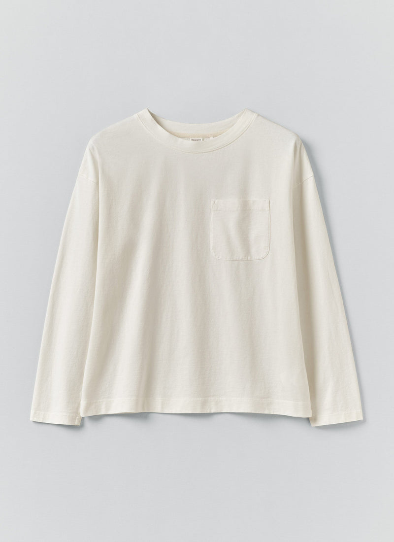 Patch Pocket Cotton Tee | Paper White