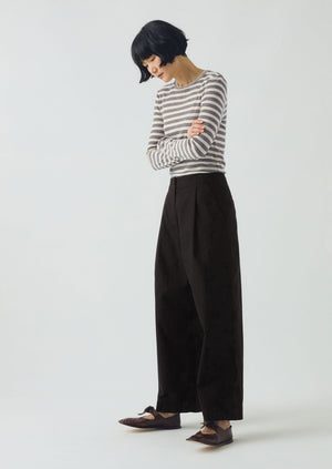 Agnes Stripe Wool Lyocell Tee | Cream/Black