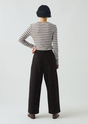 Agnes Stripe Wool Lyocell Tee | Cream/Black