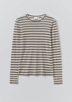 Agnes Stripe Wool Lyocell Tee | Cream/Black