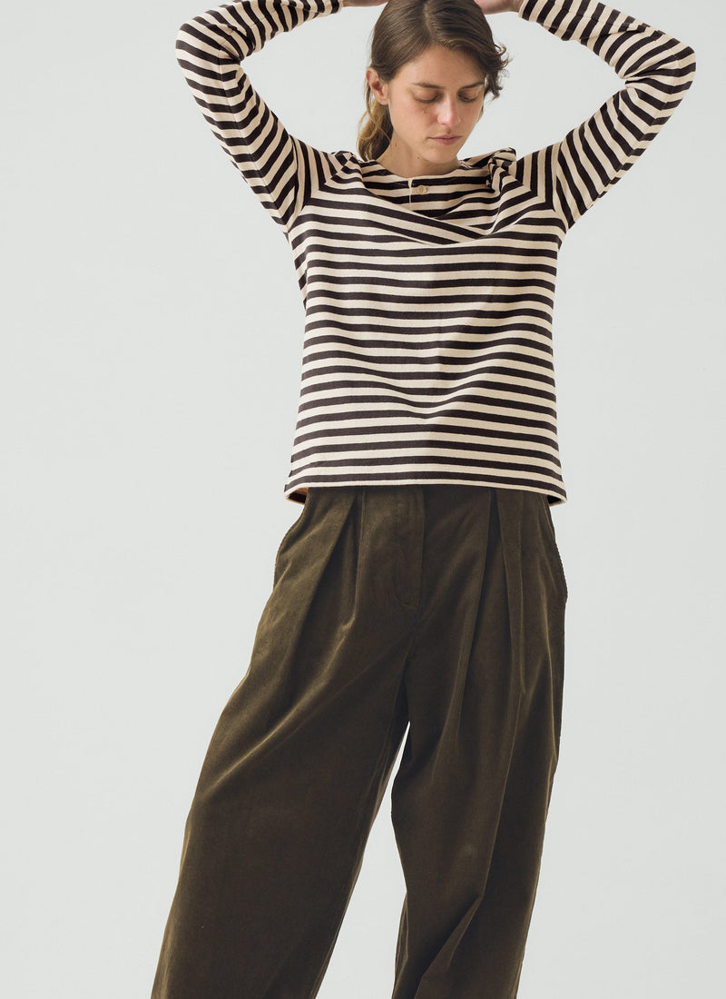 Chef Stripe Jersey Tee | Slate/Vintage White