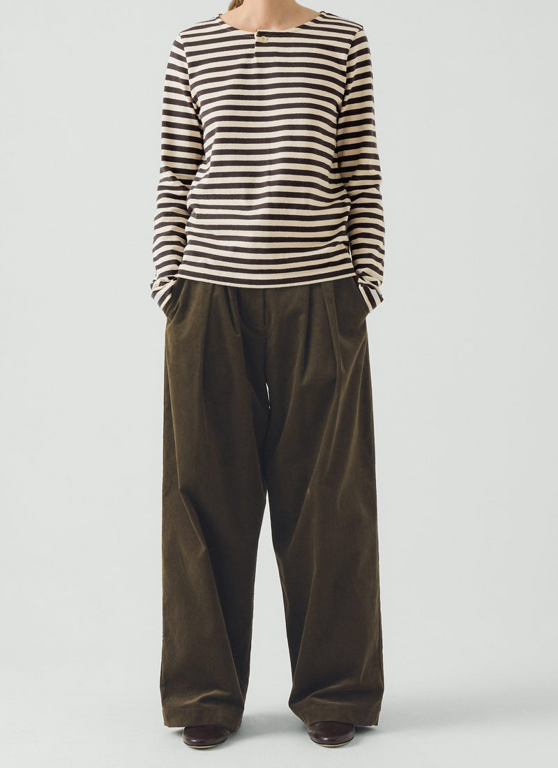 Chef Stripe Jersey Tee | Slate/Vintage White