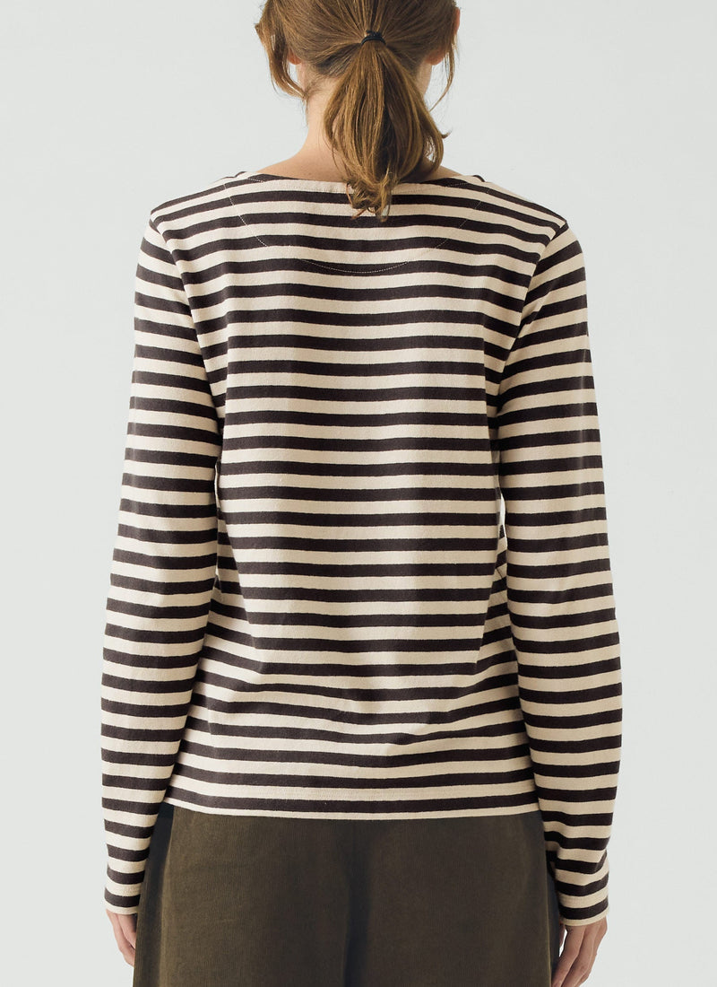 Chef Stripe Jersey Tee | Slate/Vintage White