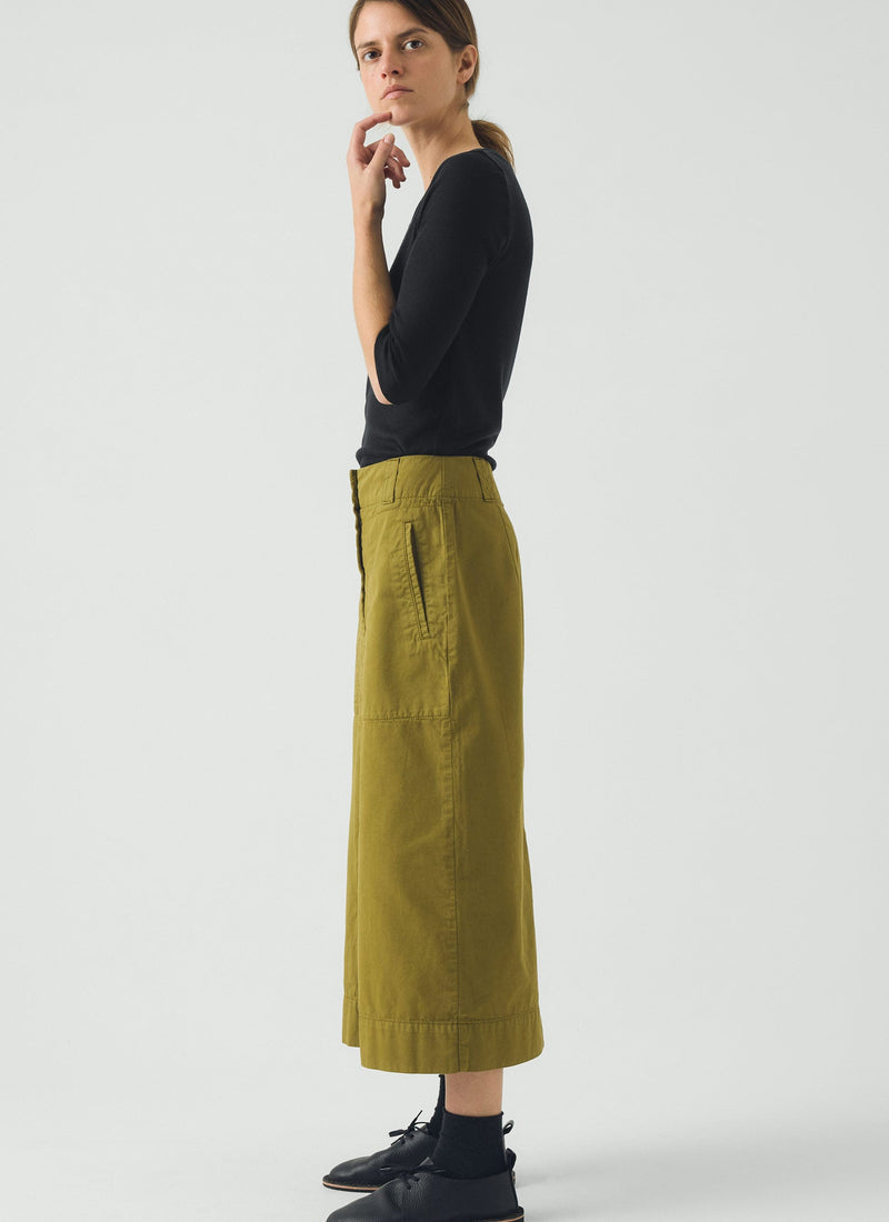 Wool Lyocell Scoop Neck Tee | Ink