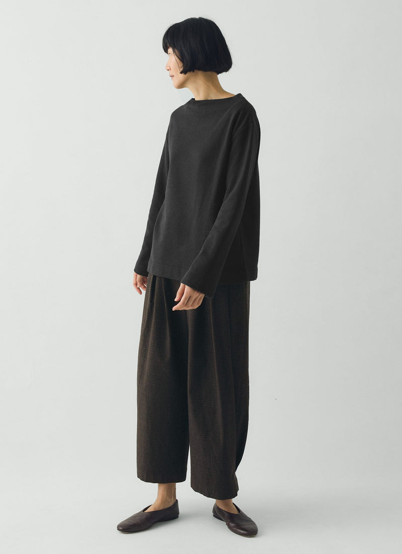 Mock Neck Cotton Hemp Sweater | Dark Charcoal