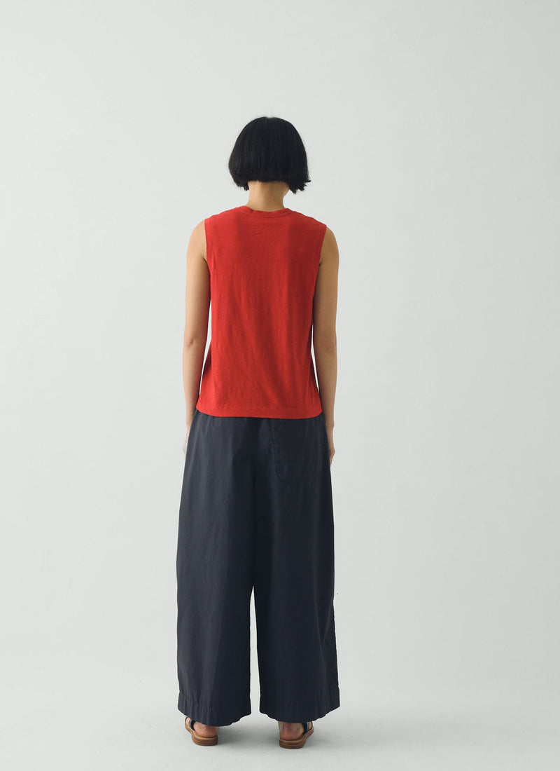 Cotton Sleeveless Tee | Goji Berry