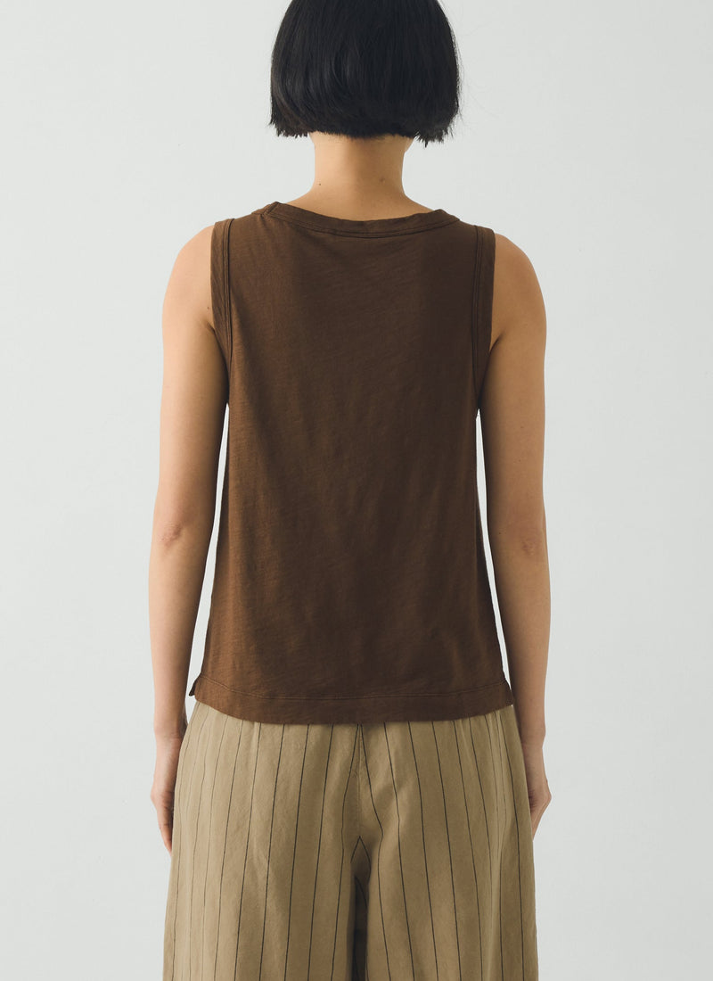 Sian Garment Dyed Cotton Tank Top | Bronze Green