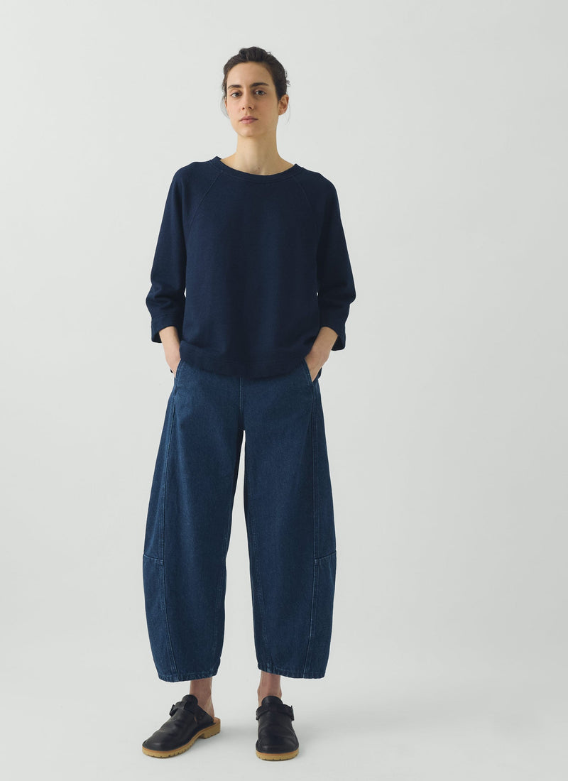 Loopback Cotton Jersey Sweater | Indigo