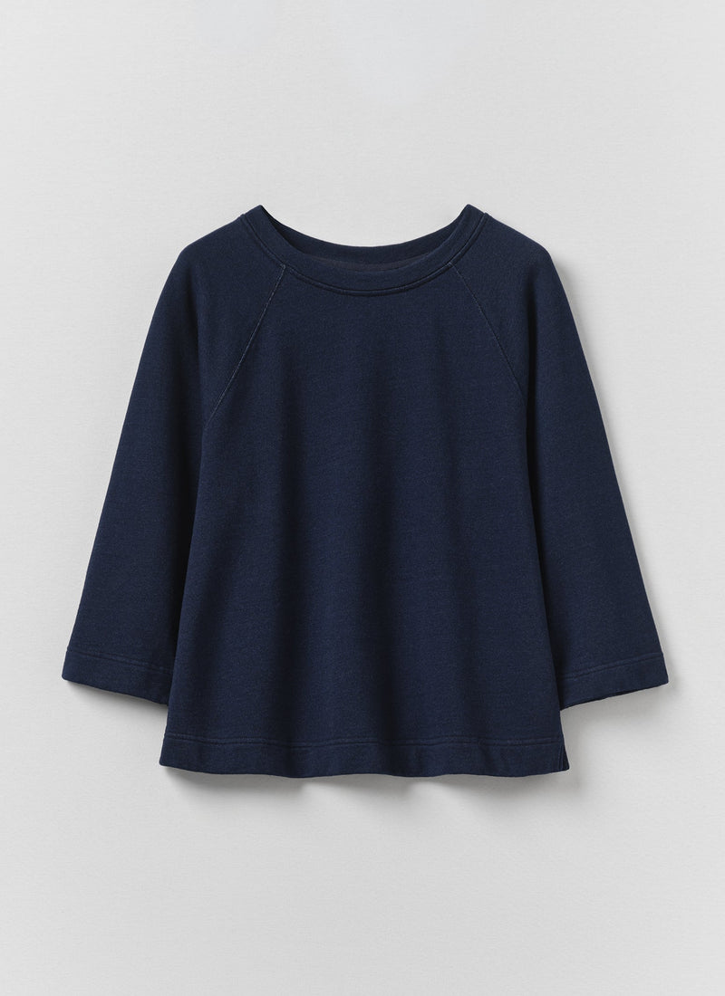 Loopback Cotton Jersey Sweater | Indigo