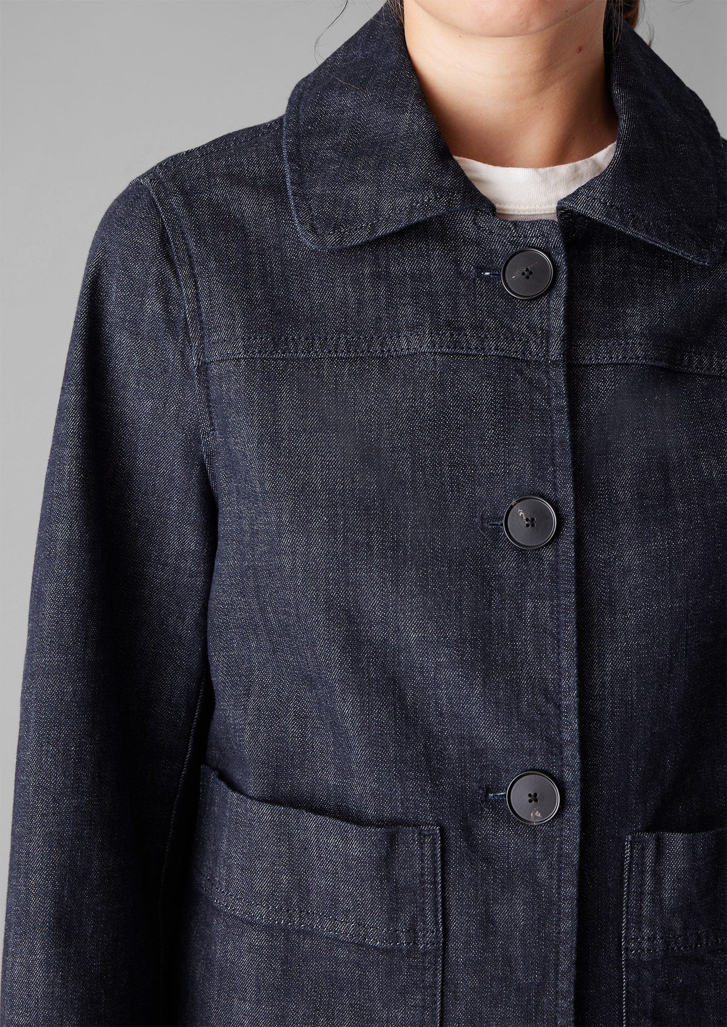 Wide Sleeve Organic Indigo Denim Jacket | Indigo