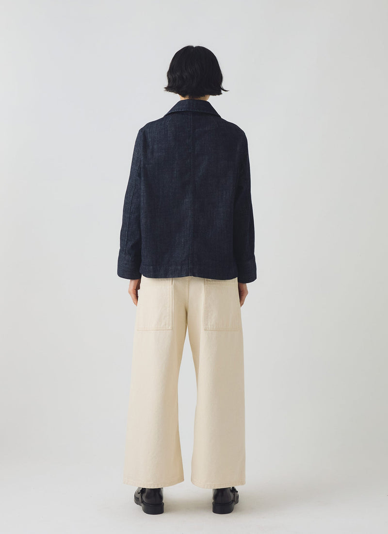 Wide Sleeve Organic Indigo Denim Jacket | Indigo