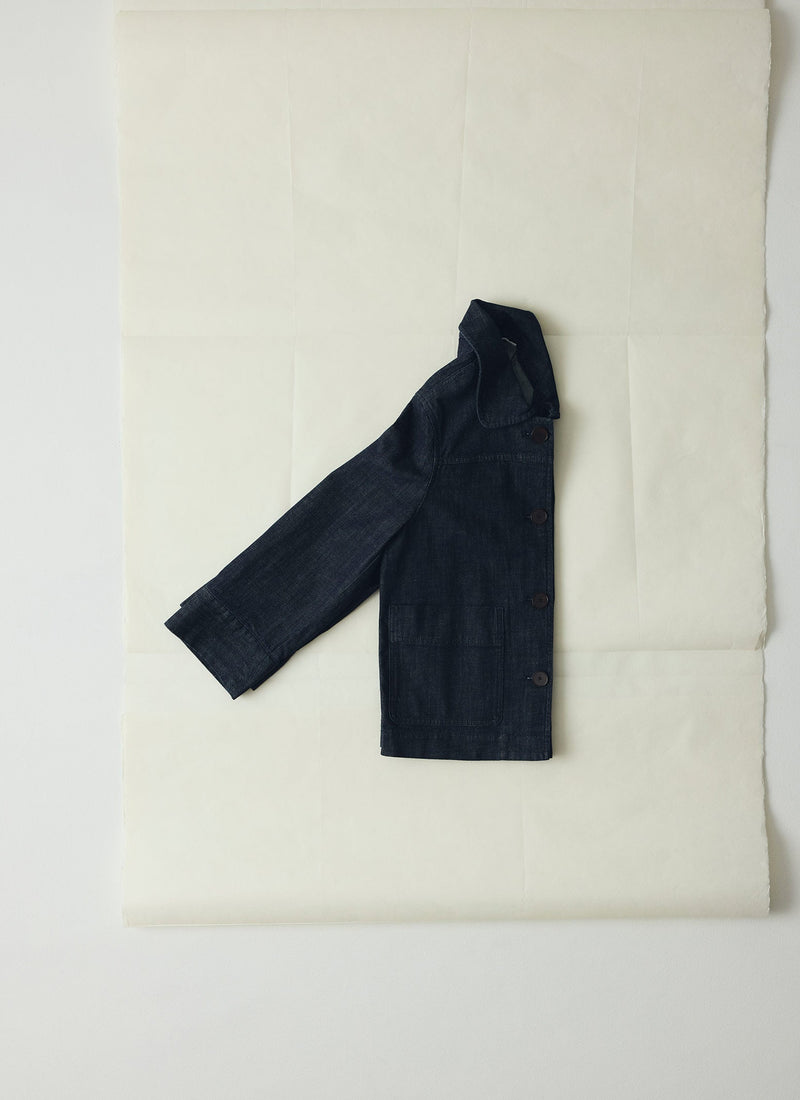 Wide Sleeve Organic Indigo Denim Jacket | Indigo