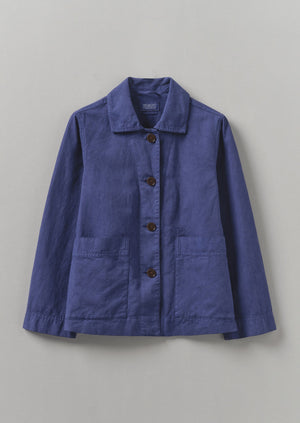 Garment Dyed Cotton Linen Jacket | Indigo