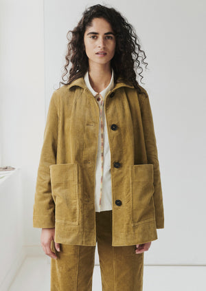 Patch Pocket Organic Cord Jacket | Golden Sand