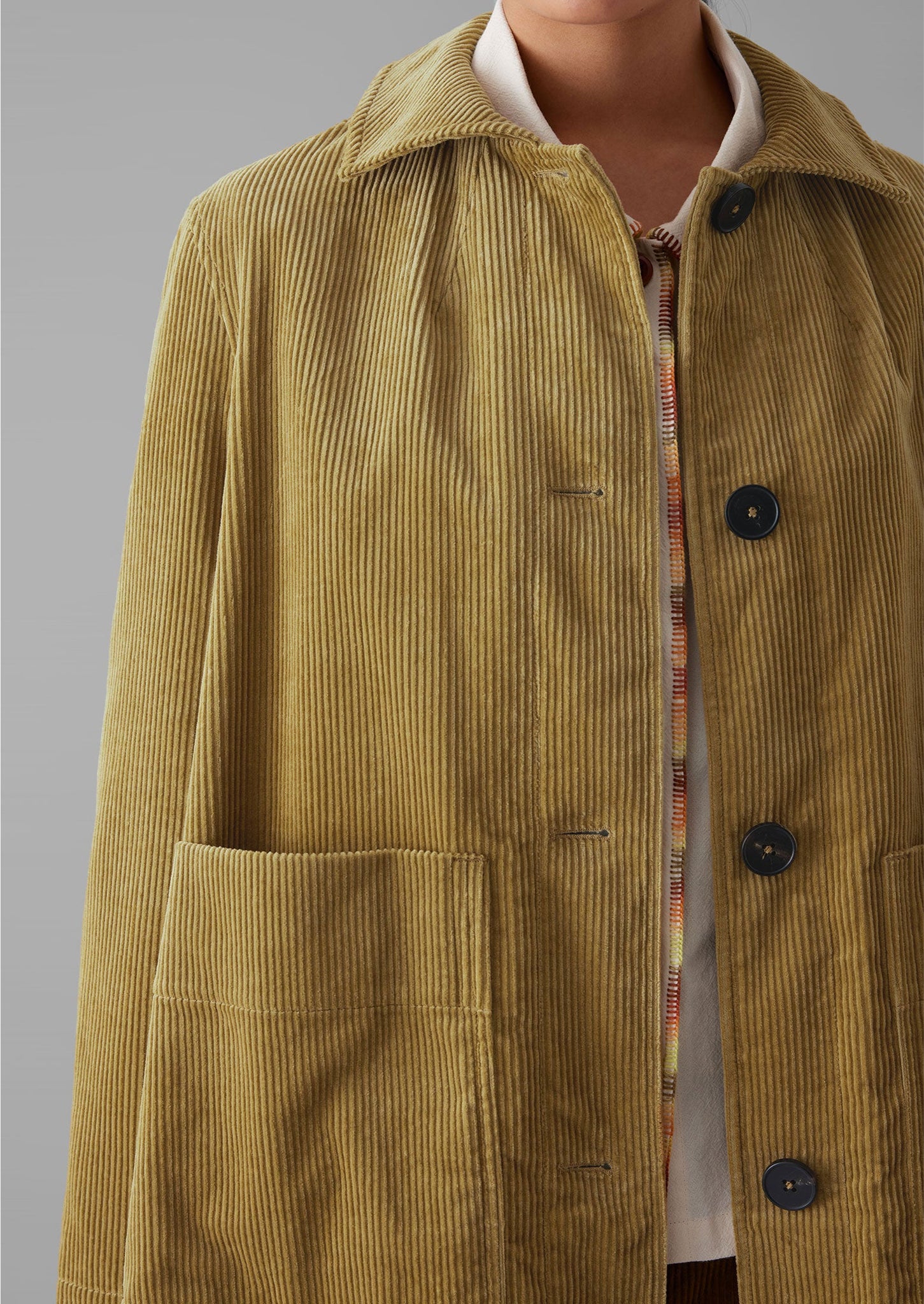 Patch Pocket Organic Cord Jacket | Golden Sand