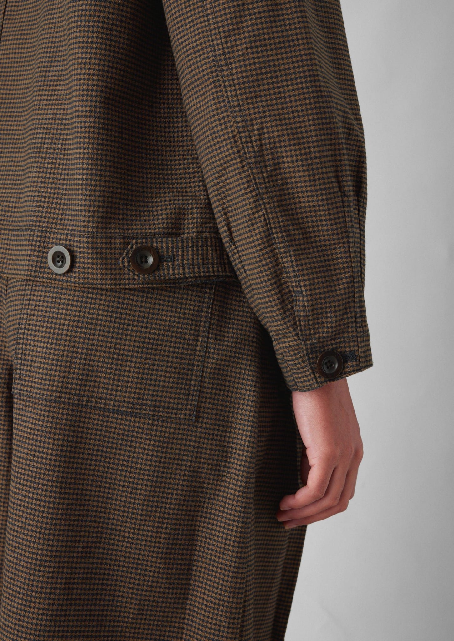 Birch Gingham Cotton Jacket | Burnt Umber