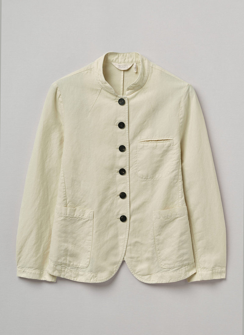 Cotton Linen Neat Jacket | Parchment